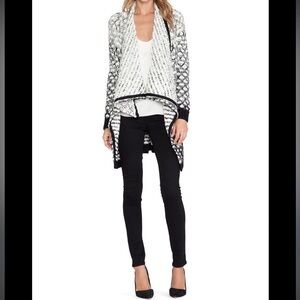 Alice + Olivia wool blend cardigan Ombré Novelty stitch long size L